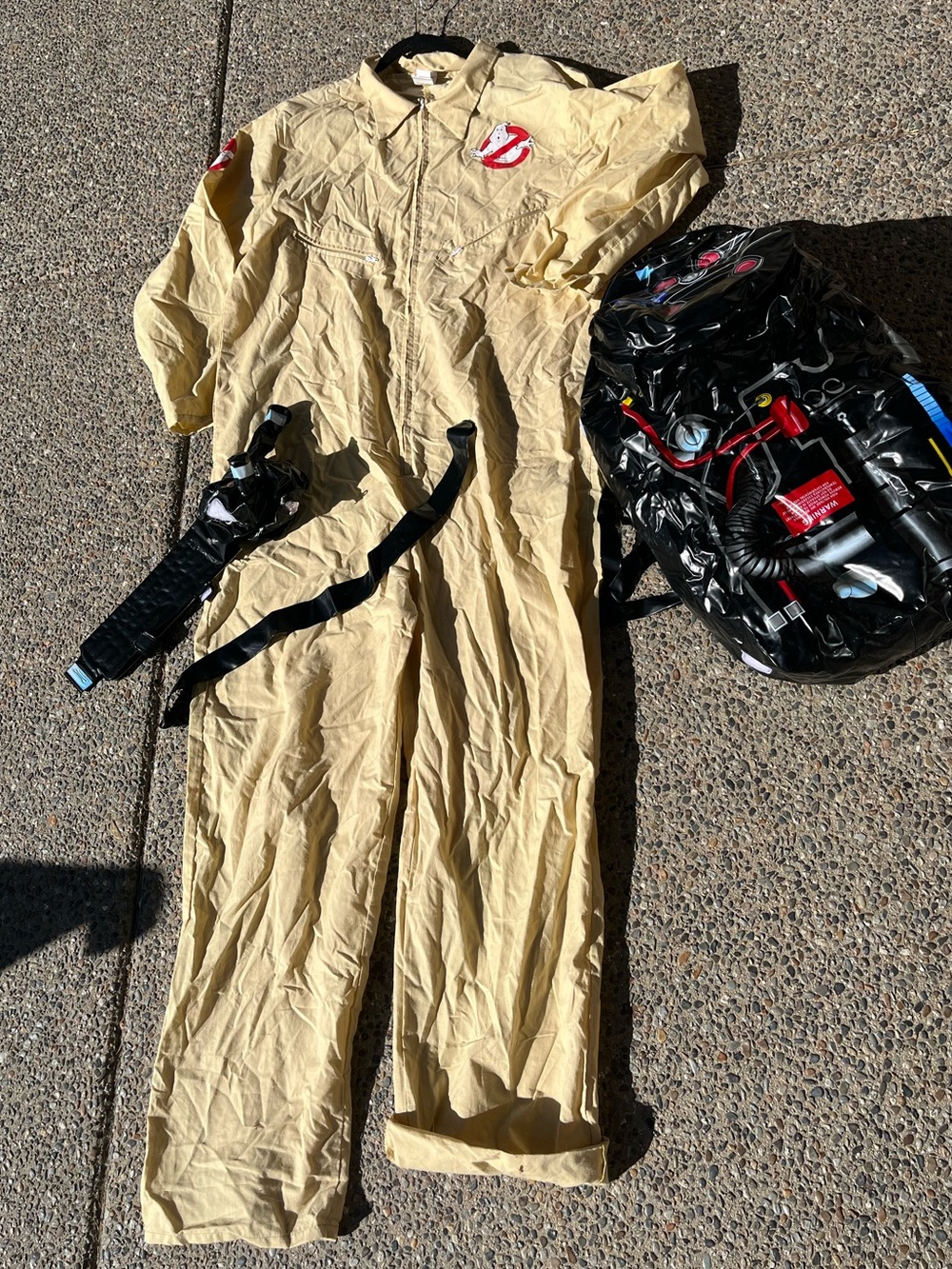 Original 1990s Men’s Ghostbuster Costume with Inflatable Pack Accessories Sz M/L